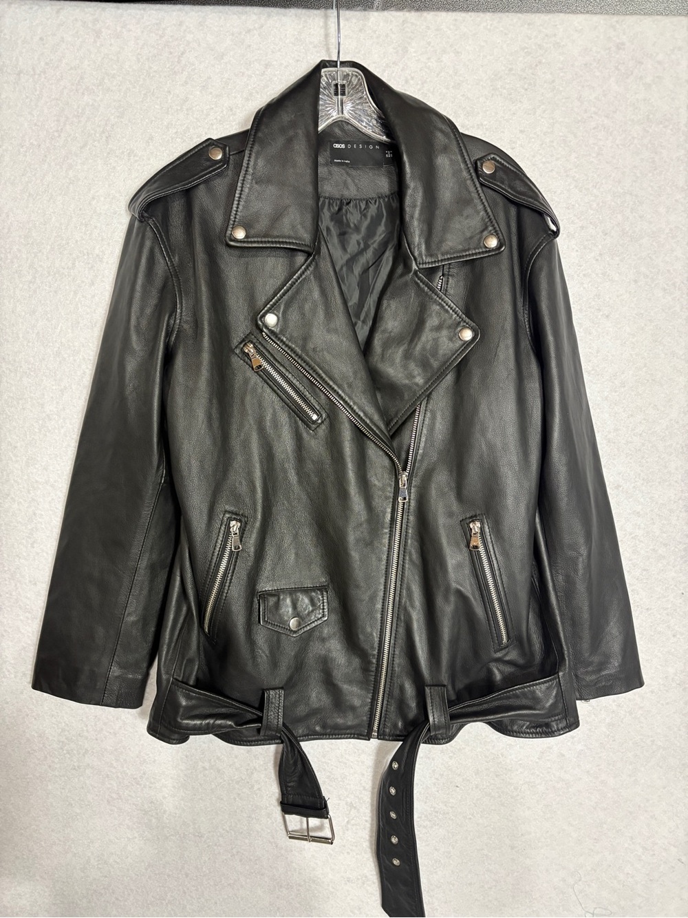 asos Black Leather Moto Jacket